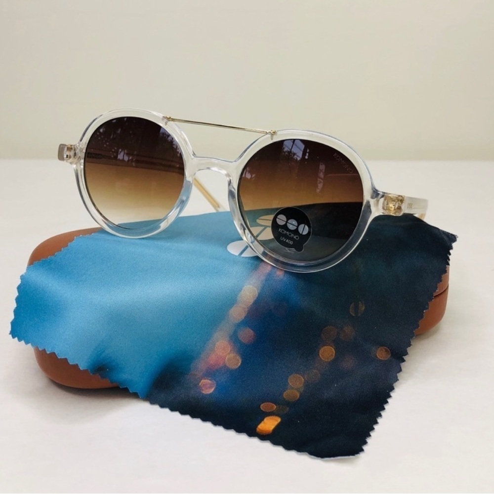 KOMONO Round Clear Sunglasses with Brown Gradient Lenses The Vivien - Picture 5 of 10